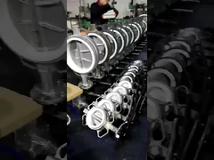 Bodi Stainless Steel Berpenggerak Worm Gear Dan Katup Kupu-Kupu Tipe Wafer Dudukan PTFE